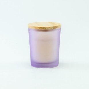Geurkaarsje met houten deksel - Frosted LILAC