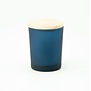 Geurkaarsje met houten deksel - Frosted MARINEBLAUW