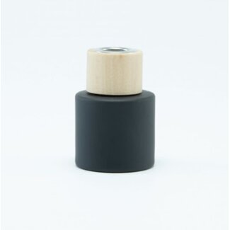 Parfumflesje Cylinder Black met houten schroefdop - 50ml