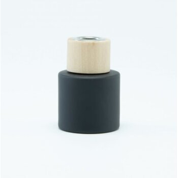 Parfumflesje Cylinder Black met houten schroefdop - 50ml