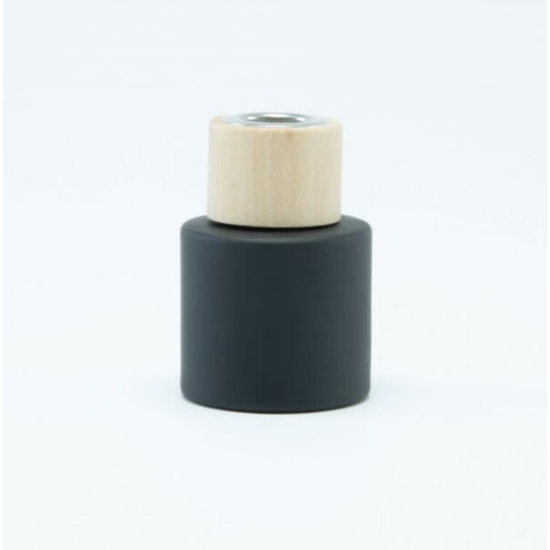 Parfumflesje Cylinder Black met houten schroefdop - 50ml