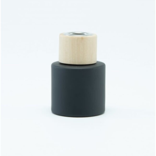 Parfumflesje Cylinder Black met houten schroefdop - 50ml