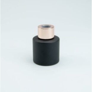Parfumflesje Cylinder Black met rosegold schroefdop - 50ml