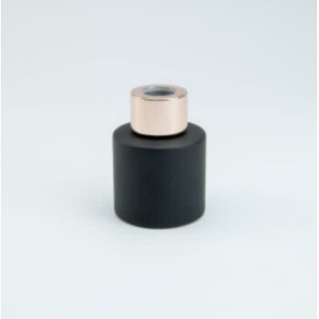 Parfumflesje Cylinder Black met rosegold schroefdop - 50ml