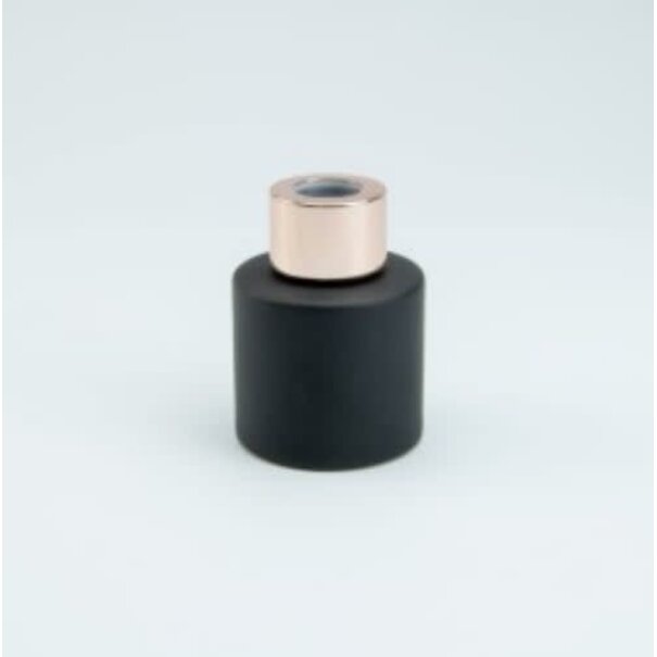 Parfumflesje Cylinder Black met rosegold schroefdop - 50ml