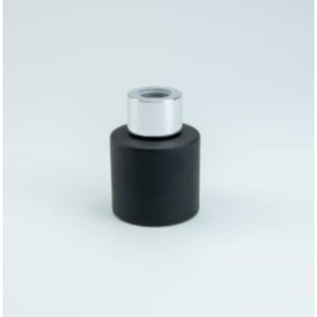 Parfumflesje Cylinder Black met zilver schroefdop - 50ml
