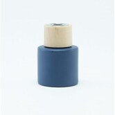 Parfumflesje Cylinder Marineblauw met houten schroefdop - 50ml