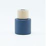 Parfumflesje Cylinder Marineblauw met houten  schroefdop - 50ml