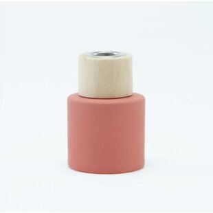 Parfumflesje Cylinder Terracotta met houten schroefdop - 50ml