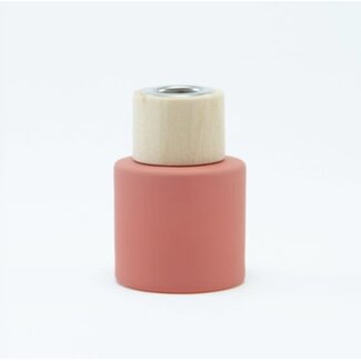 Parfumflesje Cylinder Terracotta met houten schroefdop - 50ml