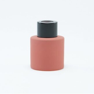 Parfumflesje Cylinder Terracotta met zwarte schroefdop - 50ml