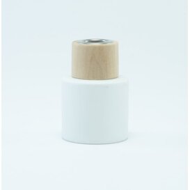 Parfumflesje Cylinder White met houten schroefdop - 50ml