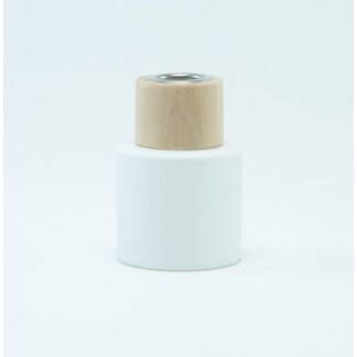 Parfumflesje Cylinder White met houten schroefdop - 50ml