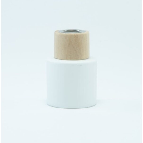Parfumflesje Cylinder White met houten schroefdop - 50ml