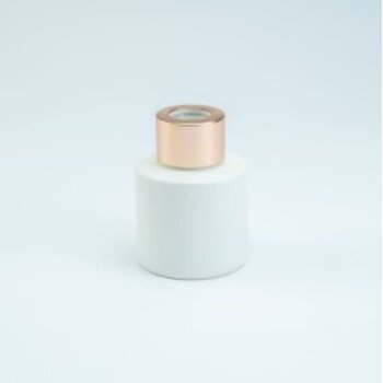 Parfumflesje Cylinder White met rosegold schroefdop - 50ml