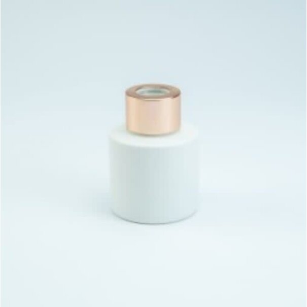 Parfumflesje Cylinder White met rosegold schroefdop - 50ml