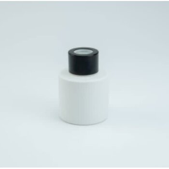 Parfumflesje Cylinder White met zwarte schroefdop - 50ml