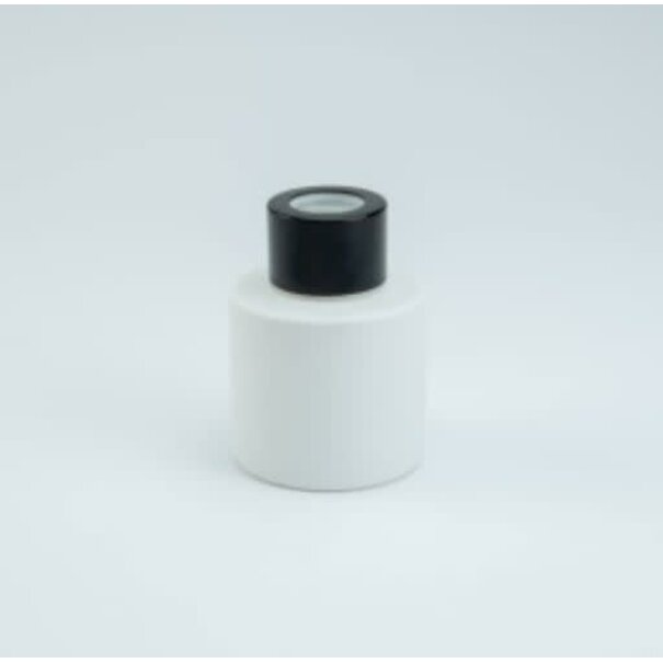 Parfumflesje Cylinder White met zwarte schroefdop - 50ml
