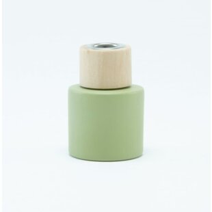Parfumflesje Cylinder Zijdegroen met houten schroefdop - 50ml