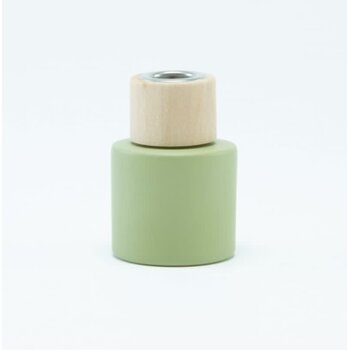 Parfumflesje Cylinder Zijdegroen met houten schroefdop - 50ml
