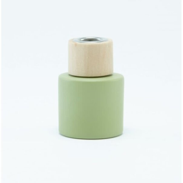 Parfumflesje Cylinder Zijdegroen met houten schroefdop - 50ml