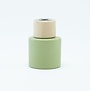 Parfumflesje Cylinder Zijdegroen met houten schroefdop - 50ml
