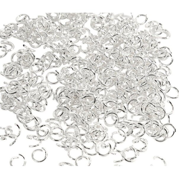 Jump rings, silver-plated (400st)