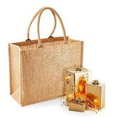 Shimmer Jute Shoppper Gold