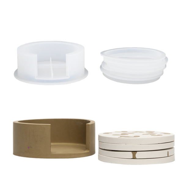 Silicone mal set - Houder en 4 onderleggers rond