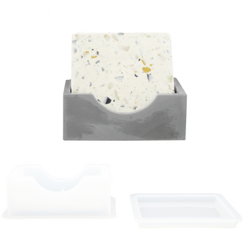 Unicraft | Silicone mal set - Houder en 4 onderleggers vierkant