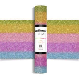 Ombré Glitter Heat Transfer Vinyl 1,5m - Rainbow Pink Teckwrapcraft