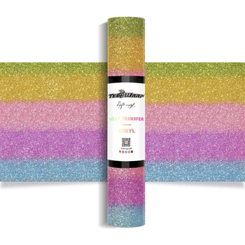 TeckwrapCraft | Ombré Glitter Heat Transfer Vinyl 1,5m - Rainbow Pink Teckwrapcraft