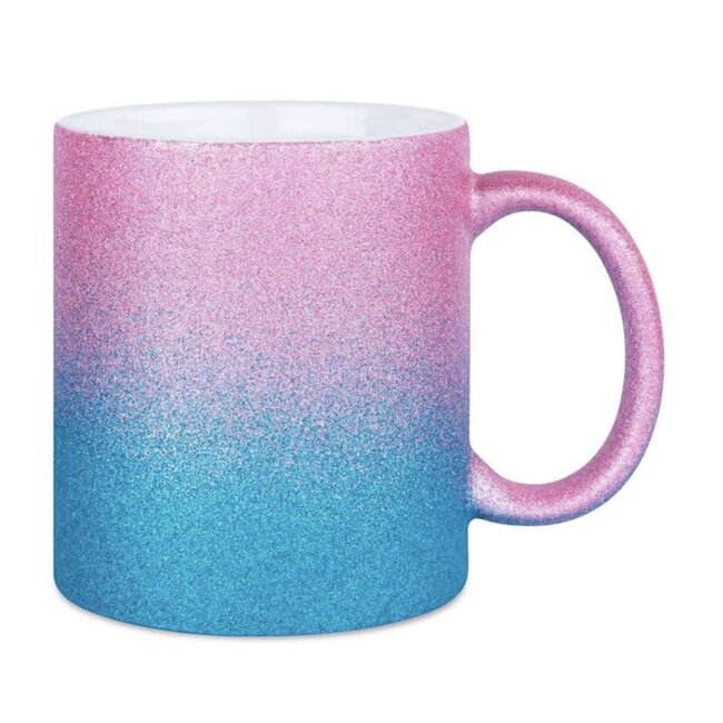 Sublimatiemok - Glitter kleurverloop Pink/Blue