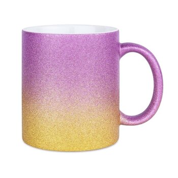 Sublimatiemok - Glitter kleurverloop Pink/Yellow