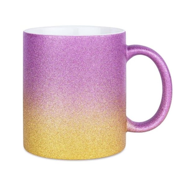 Sublimatiemok - Glitter kleurverloop Pink/Yellow