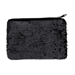 Sequin make-up tasje sublimatie- Black dubbel