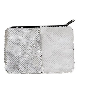 Sequin make-up tasje sublimatie- Silver dubbel