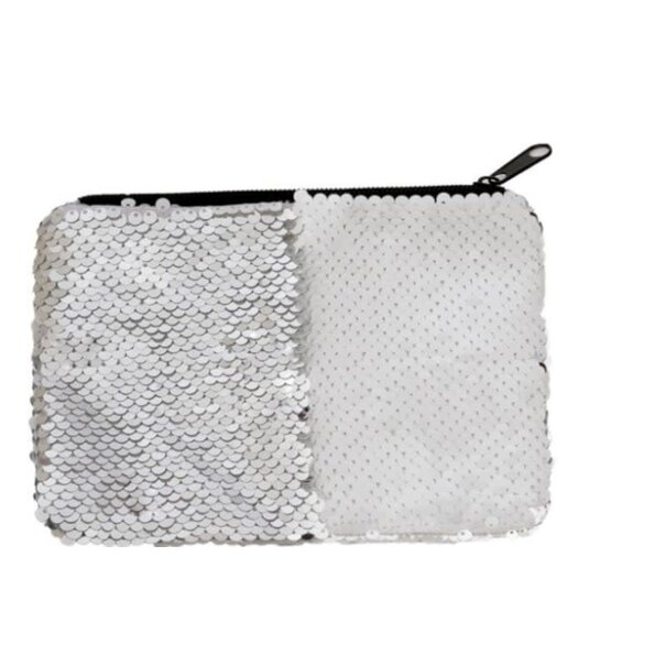 Sequin make-up tasje sublimatie- Silver dubbel