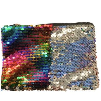 Sequin make-up tasje sublimatie- Rainbow dubbel