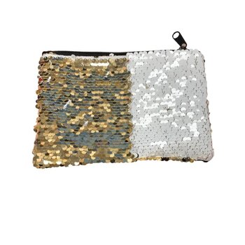 Sequin make-up tasje sublimatie- Gold dubbel