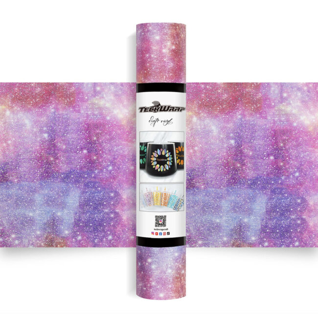 Glitter Brush Adhesive Vinyl - Nebula Purple TeckwrapCraft (1,5m)