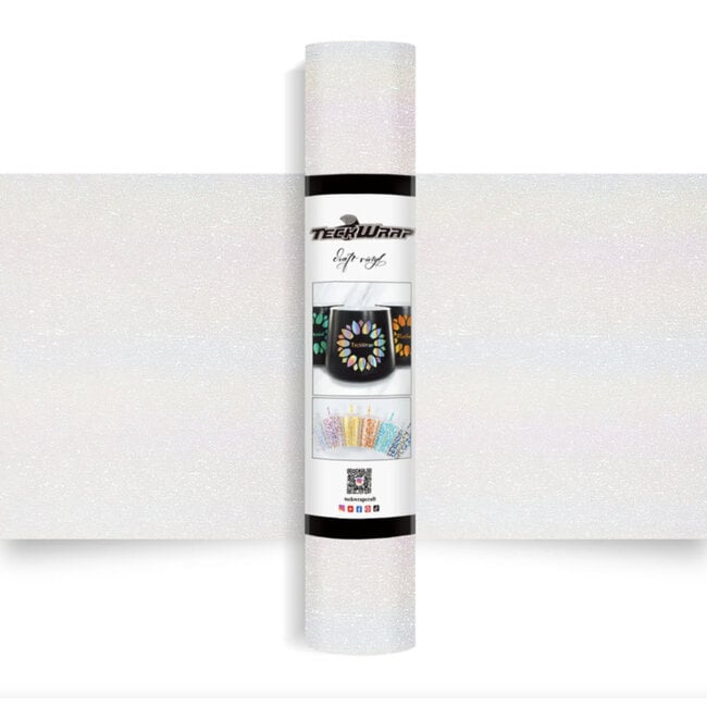 Glitter Brush Adhesive Vinyl - Nebula White TeckwrapCraft  (1,5m)