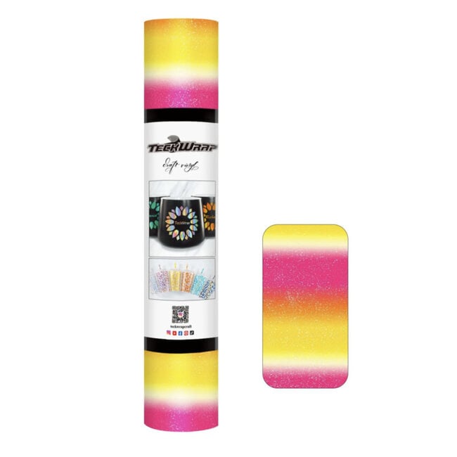 Rainbow Stripes Adhesive Craft Vinyl - Sunrise 1,5m TeckwrapCraft