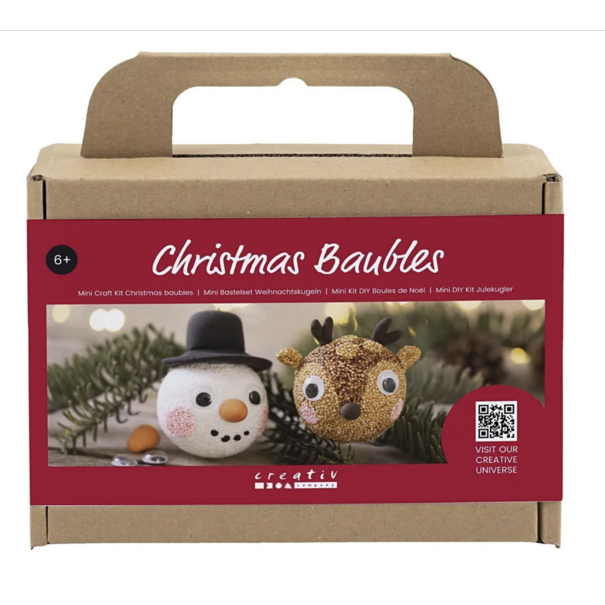 Creativ Company | Mini Set Kerstballen - Rendier en Sneeuwpop