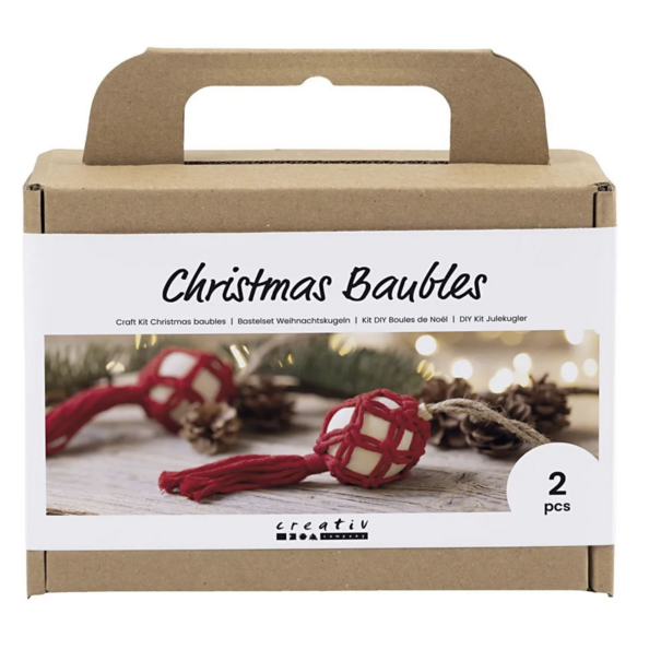 Creativ Company | Hobbyset Kerstballen - Macramé (kerstrood)