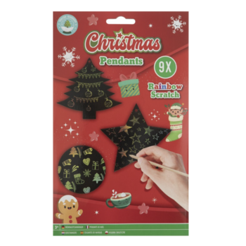 Grafix | XMAS - Regenboog Scratch Pendants