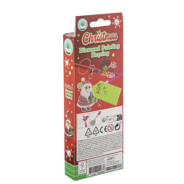 Grafix | XMAS- Diamond Painting Key Ring - Kerstman