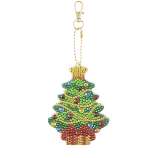 Grafix | XMAS- Diamond Painting Key Ring - Kerstboom
