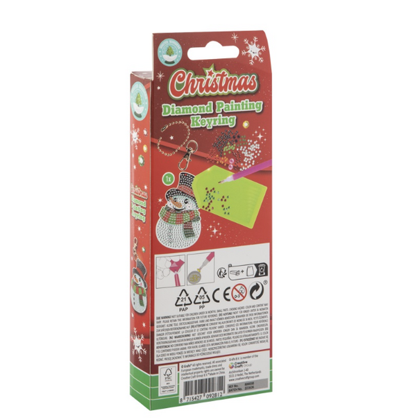 Grafix | XMAS- Diamond Painting Key Ring - Sneeuwpop