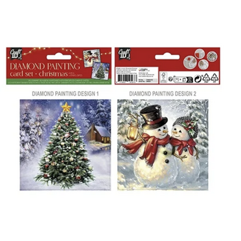 XMAS - Diamond Painting Cards - Christmas Tree & Snowman